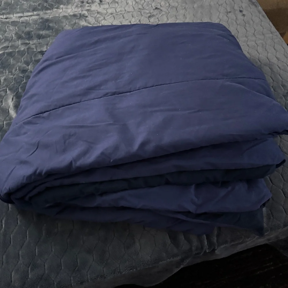 Navy Blue 100% Polyester Microfiber Channel Stitch Comforter All-Season Down